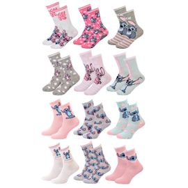 Chaussettes Pack Fille Disney Lilo Et Stitch 12 Paires Child