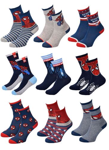 Chaussettes Pack Garçon Disney Spiderman Pack De 9 Paires Chaussettes Surprise