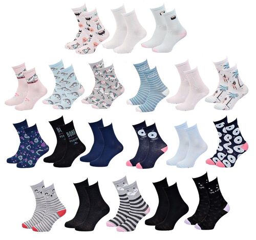 Chaussettes Enfant Twinday Qualité Et Confort-Assortiment Modèles Photos Selon Arrivages- Pack De 12 Paires Surprise Girly