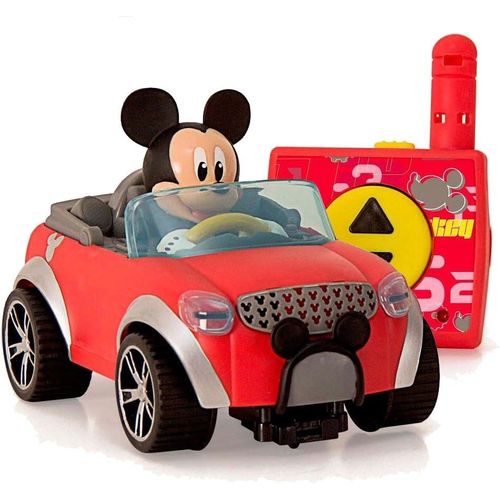 Disney Mickey Mouse - Voiture radiocommandées de Mickey de couleur rouge facilement manipulable par les petites mains; Jouet pour enfants à partir de 18 mois