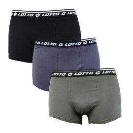 Boxer Lotto Pour Homme 100% Coton Pack De 3 Lotto Assorti Gris