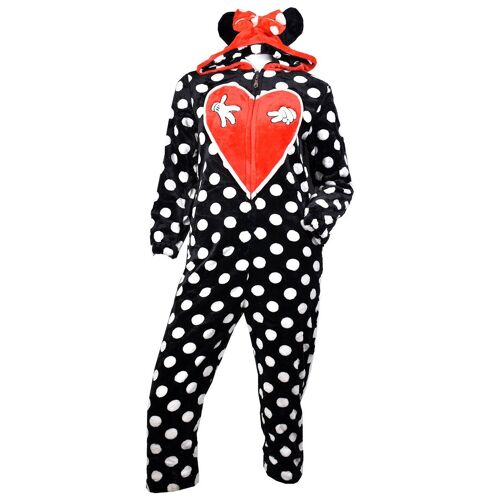 Pyjama Fille Long Combi Polaire Fantaisie 9346 Combinaison Noir