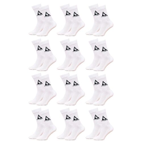 Chaussettes Homme Le Coq Sportif -Assortiment Modèles Photos Selon Arrivages- Pack De 12 Paires Tennis Blanches