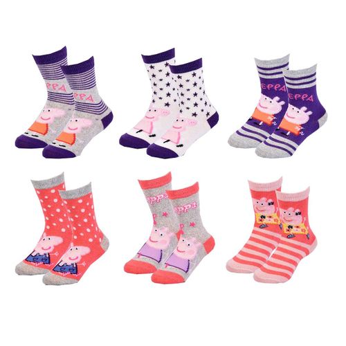 Pack De Chaussettes Enfants Licence Fantaisies-Assortiment Modèles Photos Selon Arrivages- Pack De 6 Paires Girls Peppa Pig 37594