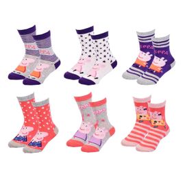 Pack De Chaussettes Enfants Licence Fantaisies-Assortiment Modèles Photos Selon Arrivages- Pack De 6 Paires Girls Peppa Pig 37594