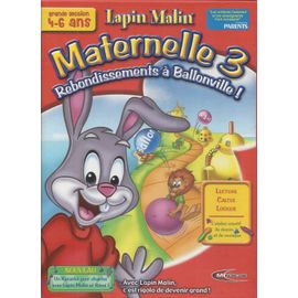 Lapin Malin Maternelle 3 - Rebondissements À Ballonville ! + Karaoké De Rémi - 4-6 Ans - Pc Mac - Mindscape