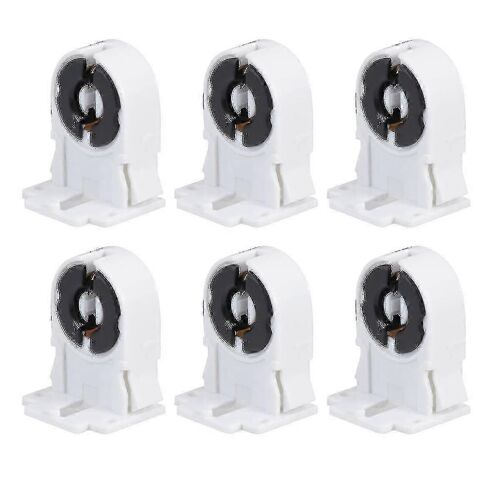 20PCS T8 / G13 Support de lampe fluorescente Support de lampe résistant à la chaleur Support de tube de lumière domestique pour chambre à coucher de bureau à domicile (blanc)