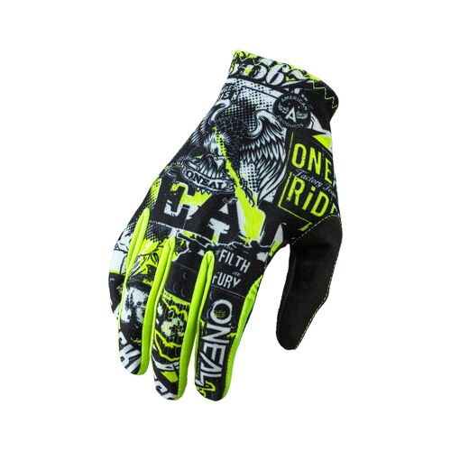 Oneal Matrix Attack 2 Gants Motocross Jeunes, Noir-Jaune, Taille L