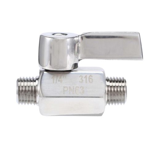 Vanne à bille en acier inoxydable 316 - 1/4 pouce Npt filetage mâle petite mini vanne à bille (1/4 pouce mâle et mâle)