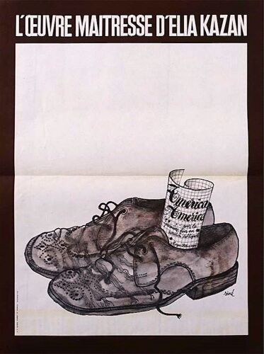 America America D'elia Kazan - 1963 - 'affiche De Cinéma Originale Pliée En 2 - 39 X 53 (Siné)