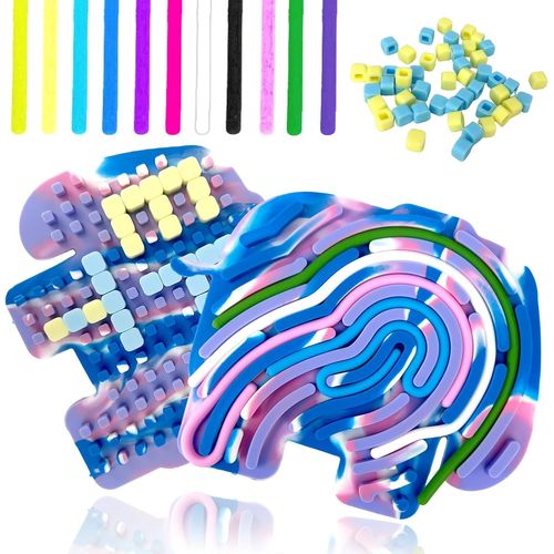 KAL-Tableau D'Activité Sensorielle Pour Enfant, Planche D'Activité Sensorielle Éléphant Tie Dye Bleu, Montessori Busy Board Educatif D\U2018Apprentissage, Jouet Stress En Pour Le Stress, Tdah Et Auti
