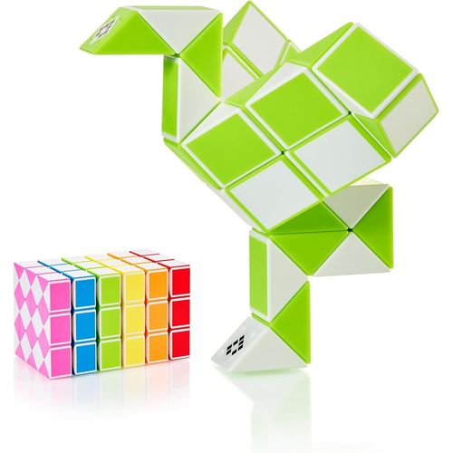 Magic Snake Cube | Jouet de Poche pour Les Enfants de 4 à 8 Ans | Cadeau Anniversaire Enfants invites | Cadeau pour élèves - 36 Blocs | 2,3 mm x 1,8 mm | Vert