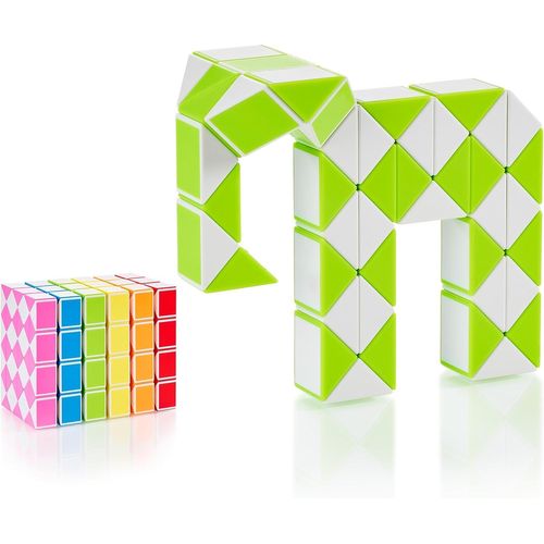 Magic Snake Cube | Jouet de Poche pour Les Enfants de 4 à 8 Ans | Cadeau Anniversaire Enfants invites | Cadeau pour élèves - 48 Blocs | 2,3 mm x 1,8 mm | Vert
