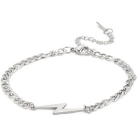Kal-Bracelet D'éclair Pour Femmes Hommes En Acier Inoxydable Bracelet Simple À Plusieurs Couches Bracelet Perlé À Double Couche D'éclairs À La Mode Cadeaux De Joaillerie (Or 2)