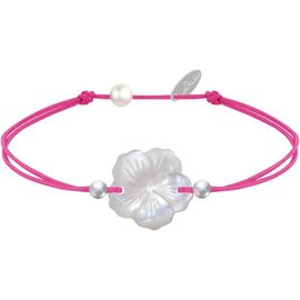 Kal-Bracelet Lien Fleur De Nacre Ivoire Et Perles D'argent 925 -Classics