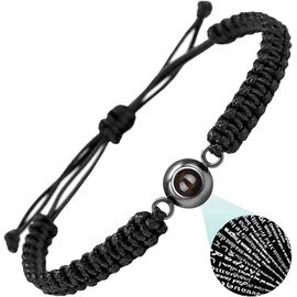 Kal-Hommes Et Femmes, Bracelet Photo Personnalisé Avec 100 Façons Dont Je T'aime Projection, Pour Couple Femmes Hommes Ami Cadeau De Saint-Valentin Anniversaire Tous Les Jours