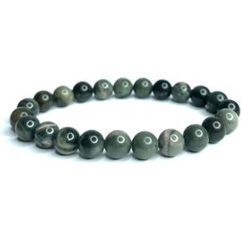 Kal-Bracelet Jaspe Vert En Pierre Naturelle Pour Femme Et Homme -Perles 8mm -Cadeau Original Lithothérapie Cadeau Noel Cadeau Anniversaire
