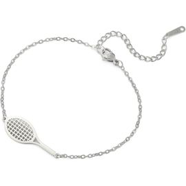 Kal-Bracelet Raquette De Tennis Pour Femme Et Homme En Acier Inoxydable Avec Breloques Tendance Pour Raquette De Tennis, Bijoux De Sport Pour Les Joueurs Amateurs De Cadeau