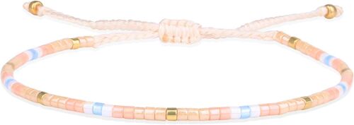 Kal-Bracelet De Perle Miyuki Bracelets Rang D'amitié Fait A La Main Bracelets Vintage Pour Femmes Bijoux (Orange)