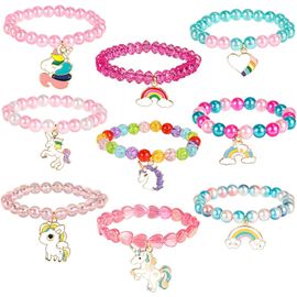Kal-Bracelet Fille, 9 Pièces Bracelet Amitié, Cadeau Licorne Fille, Bijoux Enfants Fille, Cadeau Anniversaire Enfants Invites