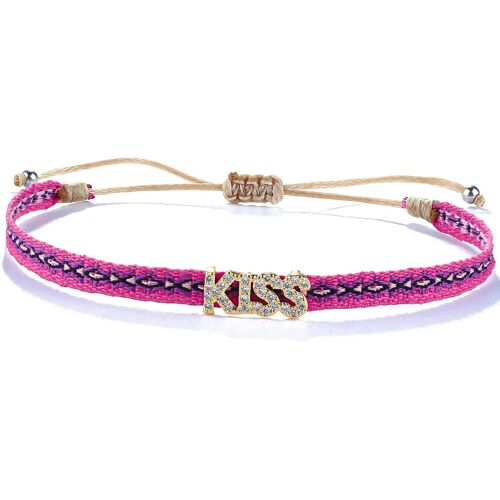 Kal-Bracelets D'amitié Pour Femmes Bracelets À Charme En Cz Bracelets Ajustables En Soie Pile Bracelets À Cordons Colorés