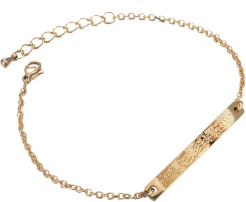 Kal-[] Bracelet À Breloques En Calligraphie Arabe Ayatul Kursi - Moderne - Chaîne De Poignet - Décoration Religieuse - Cadeau Religieux - Pour Femme