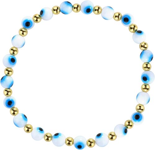 Kal-Bracelet À Breloques Or De Perles Bracelet Lettre Caractéristique Bracelet En Cordon Extensible Cadeau De Noël