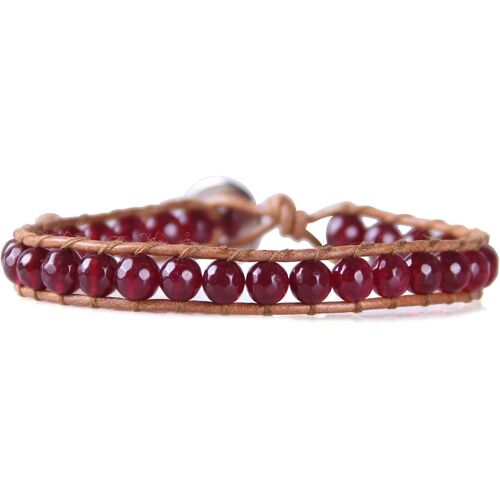 Kal-Bracelet Tour En Perles Turquoise Naturel Bracelet Rang En Cuir Nouveau Pour Femmes 2021