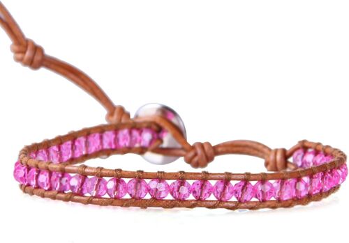 Kal-Bracelet Tour En Perles Turquoise Naturel Bracelet Rang En Cuir Nouveau Pour Femmes 2021