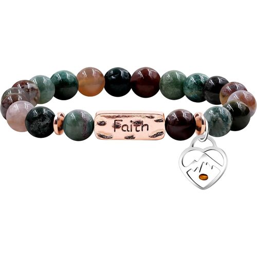 Kal-Bracelet De Perles En Pierre Naturelle De 8 Mm Avec Breloques En Graines De Moutarde Pour Homme Et Femme