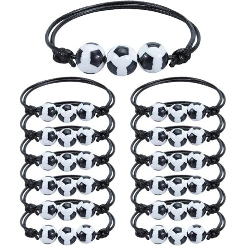 Kal-15 Pièces Football Bracelets Amitié Football Anniversaire Garcon Sport Cordon Tressé Bracelet Réglablevcosplay Accessoires Poignet Harnais Pour Hommes Bijoux Homme Simple