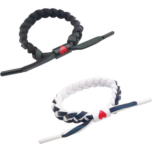 Kal-Lucky0pt Lot De 2 Bracelets En Corde Tressée Réglables Faits À La Main Avec Motif Coeur Pour Amis, Amoureux Et Famille, Bracelets En Corde Pour Bar, Danse, Fête D'anniversaire