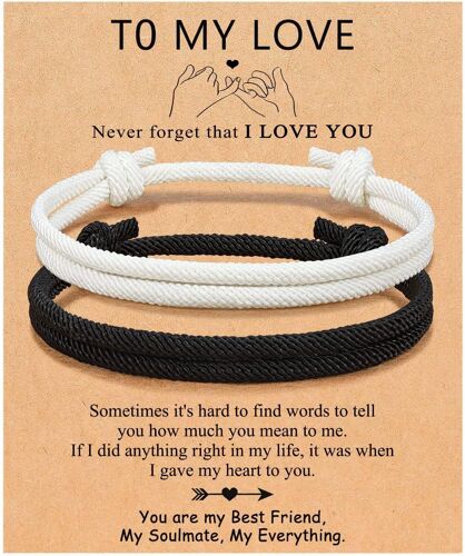 Kal-Bracelets Assortis Pour Couples, Pulseras Para Parejas, Bracelets De Protection Avec Cordon Rouge, Bracelets De Promesse Pour Femmes, Hommes, Amoureux, Amis