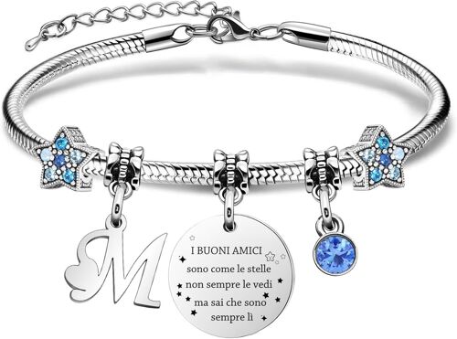 Kal-Bracelets Femmes Avec Lettres Initiales-Cadeau Personnalisé Pour Bons Amis,Amitié Étoile Bracelet Et Filles Bracelets-Nom Bracelets Donner Soeur Lien Fille Bijoux