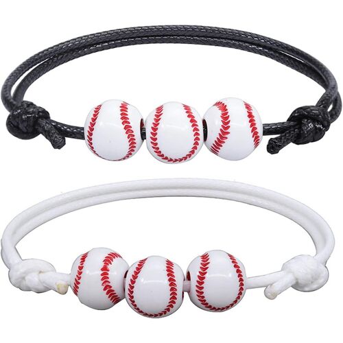 Kal-Bracelet Baseball, Bracelets Breloques Sport Réglables Couleurs For Basket Football Baseball Rugby Bracelet Équipe Amitié Inspirant Bijoux Sport Pour Dames S Garçons