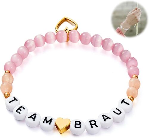 Kal-Cadeau De Demoiselle D'honneur, Bracelet, Cadeau Marraine, Demoiselle D'honneur, Perles De Pierres Précieuses Faites À La Main, Bracelet Extensible, Cadeau De Demoiselle D'honneur, Bijou De Maria