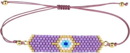 Kal-Réglable Brin Bracelet Tressé À La Main Mauvais Oeil Perles Bracelet Amitié Bijoux Pour Femmes