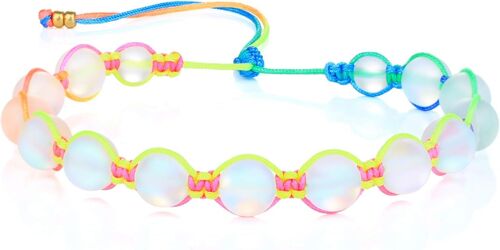 Kal-Bracelets En Perles De Moonsotne Bracelets Tour Tressés Faits À La Main Bracelets Charmes Colorés