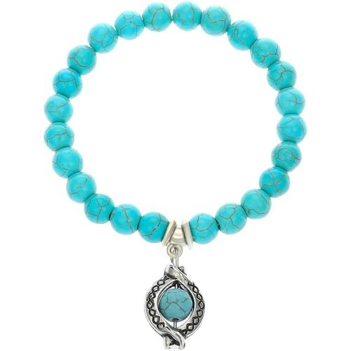 Kal-Bracelet À Breloques Turquoise, Bracelet À Breloques Pour Femmes De Style Ethnique Bohème, Ensemble De Trois Bracelets.