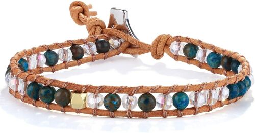 Kal-Bracelet D'enveloppant À Breloques En Cuir Bracelets D'amitié Tressés En Corde Multi-Brins De Femmes Bracelet