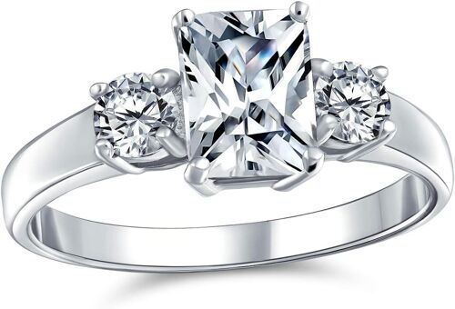 Kal-Bague De Fiançailles Style Art Déco Cocktail Avec Grenat Vert, Améthyste, Pierre Précieuse Taille Émeraude Pour Femmes, Plaqué Or Jaune Rose En Argent Sterling .925