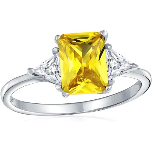 Kal-Bague De Fiançailles Style Art Déco Cocktail Avec Grenat Vert, Améthyste, Pierre Précieuse Taille Émeraude Pour Femmes, Plaqué Or Jaune Rose En Argent Sterling .925