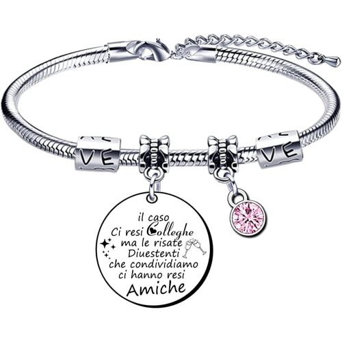 Kal-Vaiuytre Cadeaux Noël Lien Bracelet Cadeau Collègues Cadeau D'amitié Collègues Bracelet Cadeaux Pour Connecter Cadeau Collègues Anniversaire Cadeau Cadeau, L, Acier Inoxydable