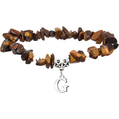 Kal-Lettre Bracelet Homme Pierre Naturelle Bracelet Femme 7 Chakra Couple Bracelet Amitié