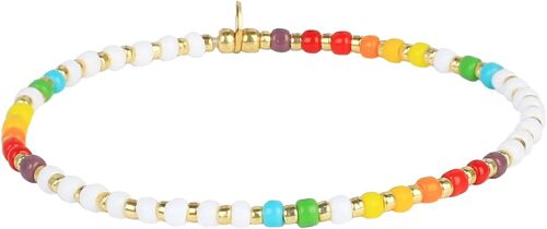 Kal-Bracelets Extensibles Arc-En-Ciel Pour Femmes Bracelets D'amitié Bohème Bracelets De Perles À La Mode