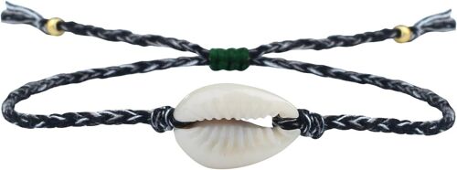 Kal-Coquillages De Mer Denim Charme Bracelet Corde Tressée Brin Chaîne Bracelet Bohème Plage Bracelet À La Main Femmes 58h