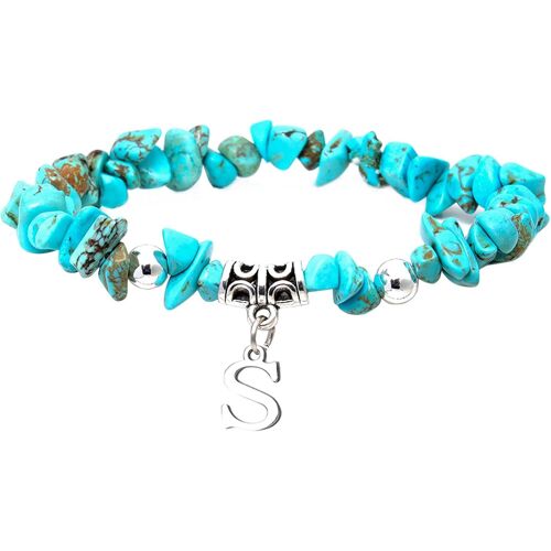 Kal-Lettre Bracelet Homme Pierre Naturelle Bracelet Femme 7 Chakra Couple Bracelet Amitié