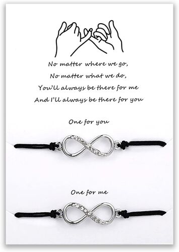 Kal-Couples Assortis Infinity Heart Wish Bracelet, Fait À La Main Bracelet Cadeau De Saint Valentin Pour Les Filles Maman Fille Anniversaire Bijoux