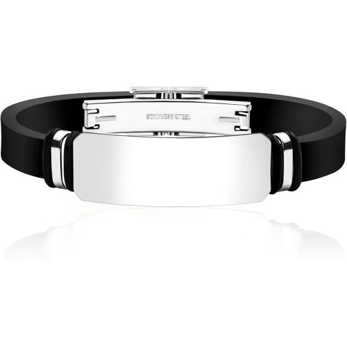 Kal-Bracelet De Remise De Diplôme Personnalisable | Acier Inoxydable Avec Symbole De Toque & La Remise De Diplôme N'est Pas La Fin, C'est Le Début | Cadeau Étanche En Silicone Pour Lui Et Elle