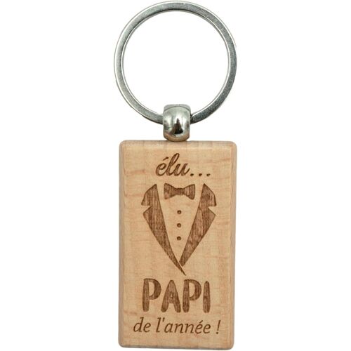 KAL-- Porte-Clés Super Papi - Cadeau Fête Des Grands Pères Et Des Papas - Annonce Grossesse Et Naissance - Porte Clefs Personnalisé - Cadeau Papi Anniversaire Noël Naissance Papy Clefs Clés